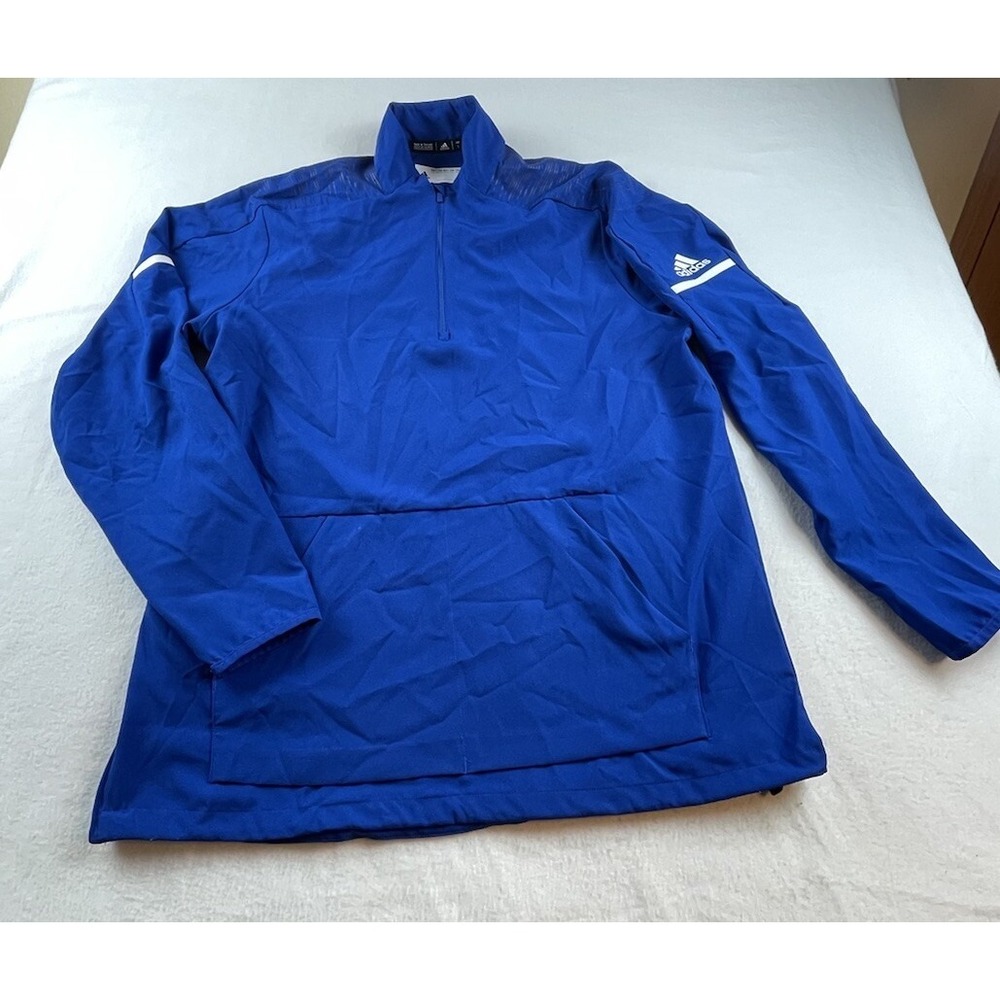 Adidas 1/4 Zip Windbreaker Pullover Blue Size L